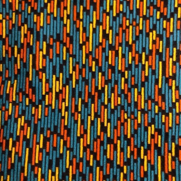 2 1/3 yards Geometric Flannel Fabric Craft or Quilt Orange Brown Teal #EP - Picture 1 of 2